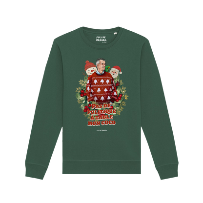 Pull de Noël "Pas de Politique à Table" + Sticker