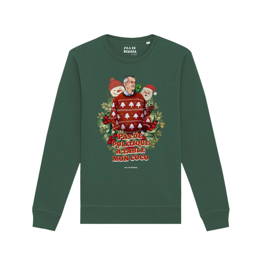 Pull de Noël "Pas de Politique à Table" + Sticker